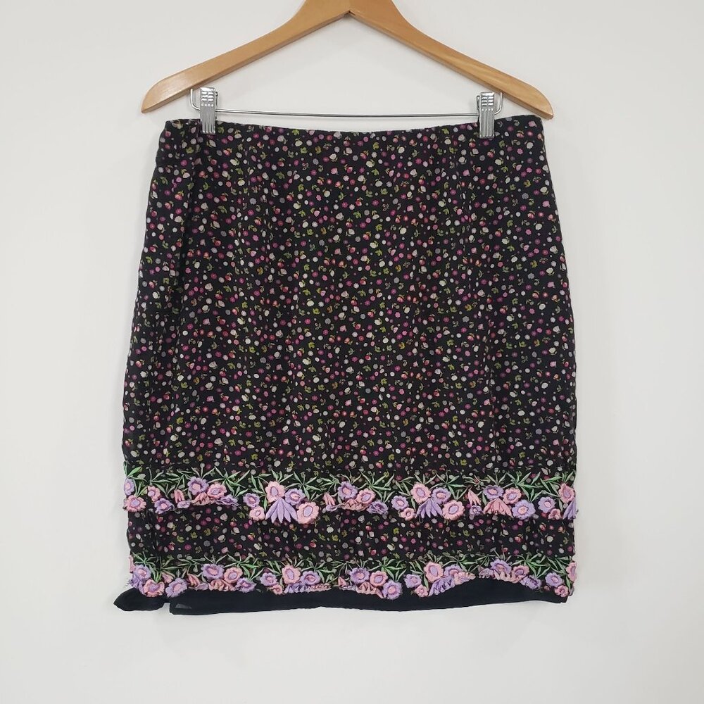 Y2K‎ Focus By Shani Floral Embroidered Skirt Size 16 Fairy Grunge Boho Cottage